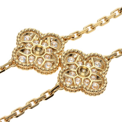 Van Cleef & Arpels Vintage Alhambra Malachite Diamond Bracelet 18K Yellow Gold