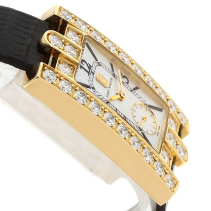 Harry Winston Avenue Classic Watch 18K Yellow Gold Leather Diamond