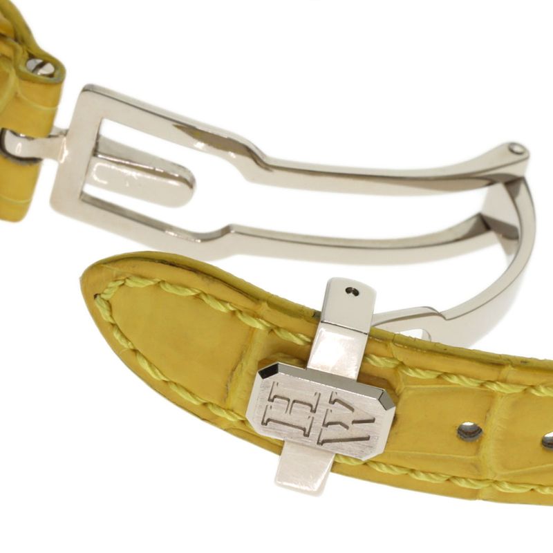 Harry Winston Avenue Classic Watch 18K White Gold Leather