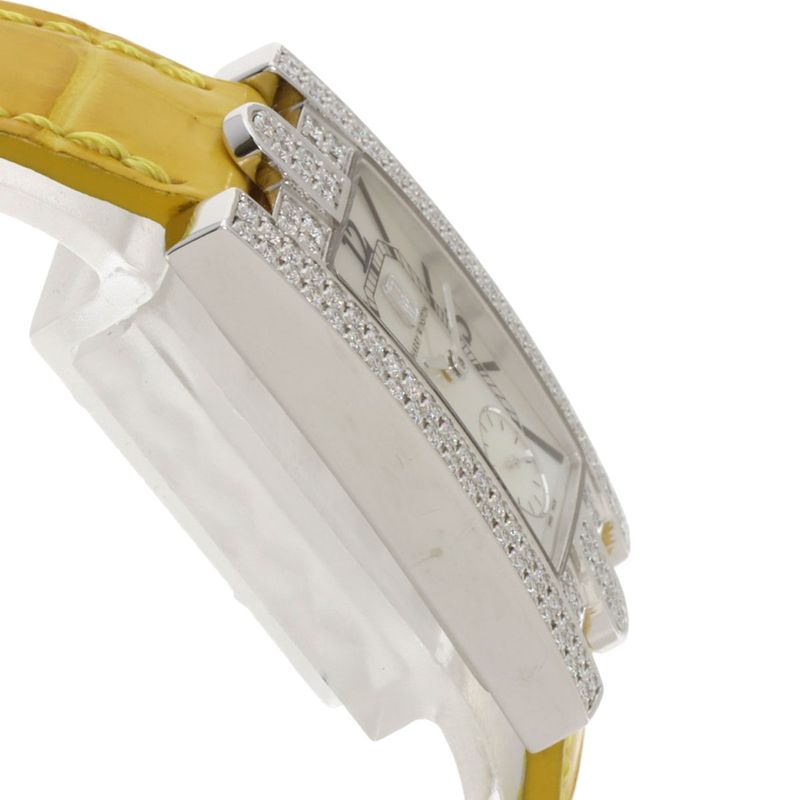 Harry Winston Avenue Classic Watch 18K White Gold Leather
