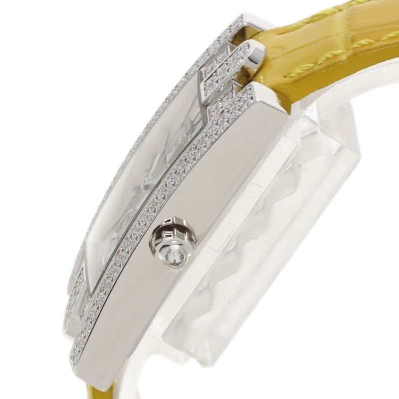 Harry Winston Avenue Classic Watch 18K White Gold Leather