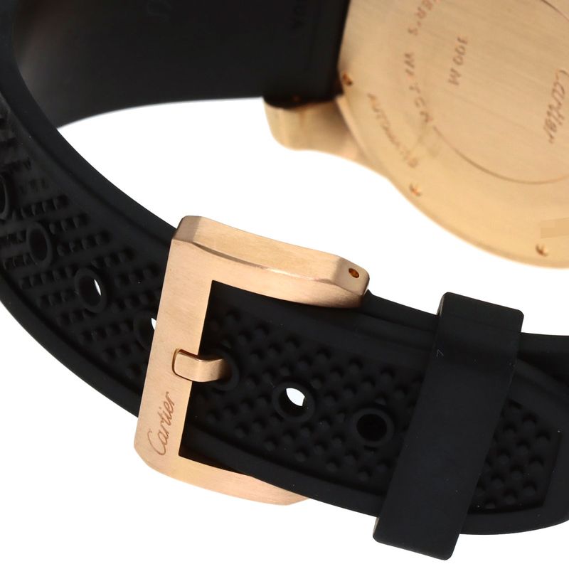 Cartier Caliber de Diver Watch 18K Pink Gold Rubber