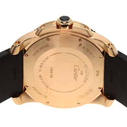 Cartier Caliber de Diver Watch 18K Pink Gold Rubber