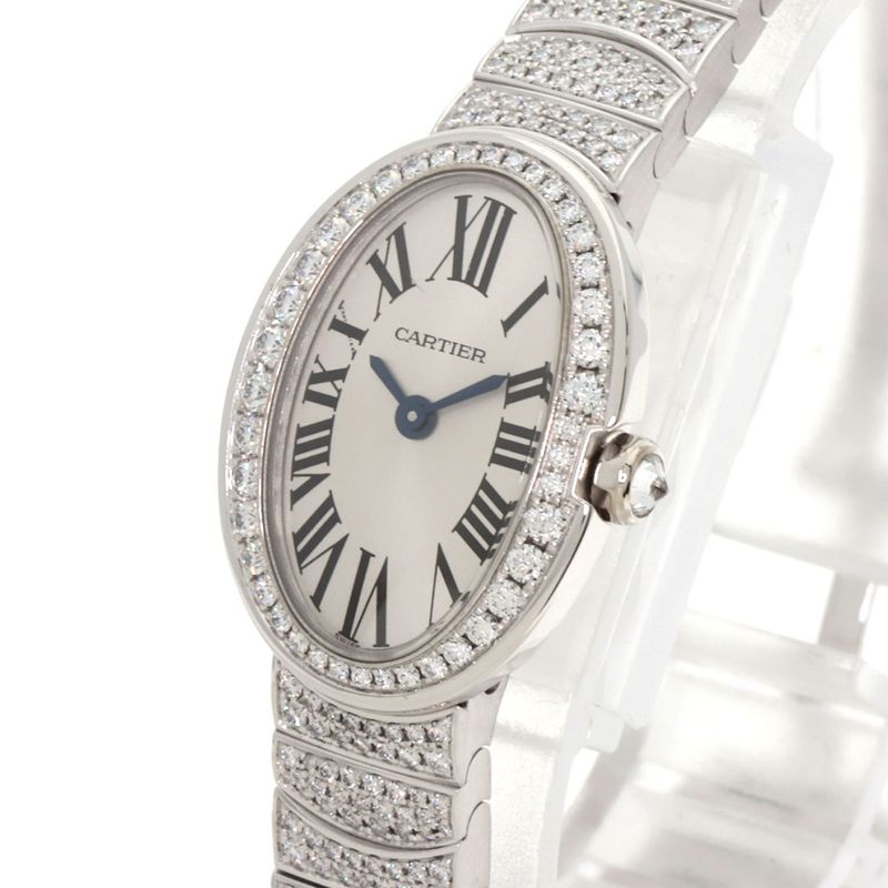 Cartier Mini Venuere Diamond Watch 18K White Gold Goldx