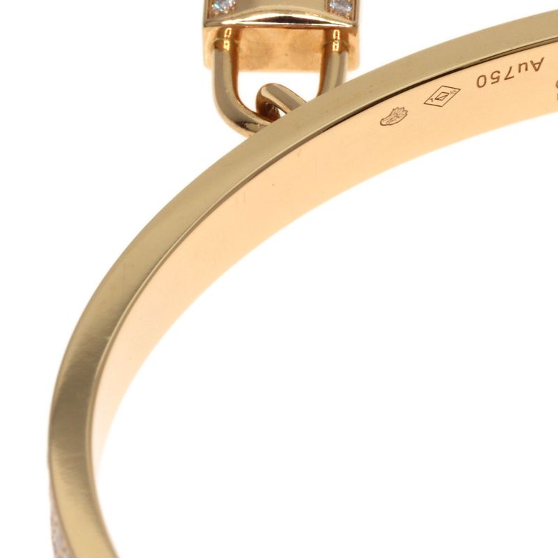 Hermes Kelly Clochette Pave Diamond Bracelet 18K Pink Gold