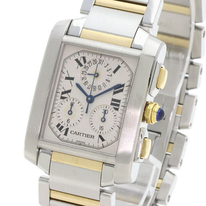 Cartier Tank Francaise Chrono Reflex Watch SS Yellow Gold