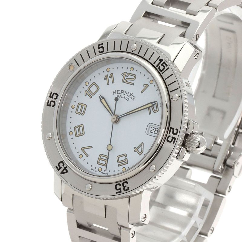 Hermes Clipper Diver Watch SS