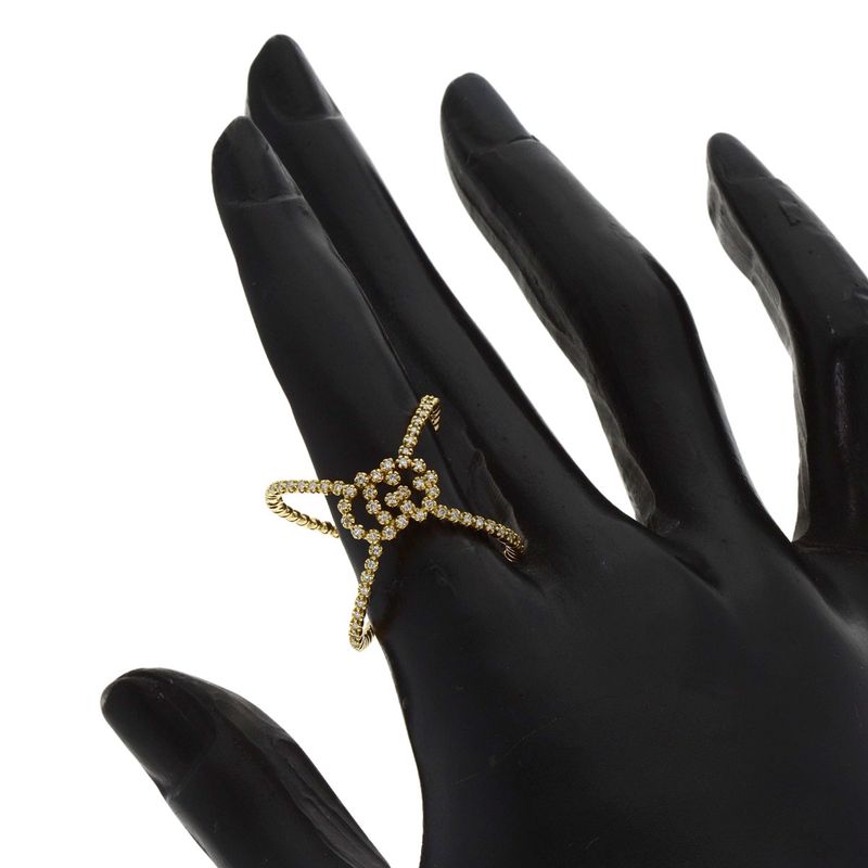 Gucci GG Running Diamond Ring 18K Yellow Gold