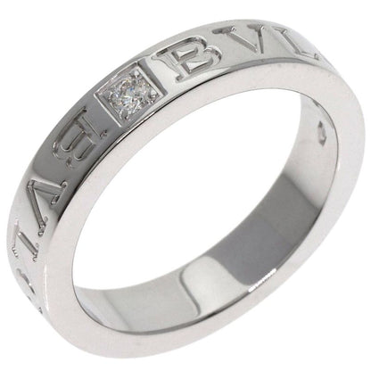 Bvlgari Double Logo Diamond Ring 18K White Gold