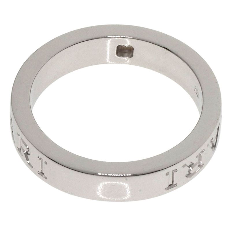 Bvlgari Double Logo Diamond Ring 18K White Gold