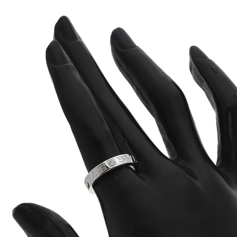 Bvlgari Double Logo Diamond Ring 18K White Gold