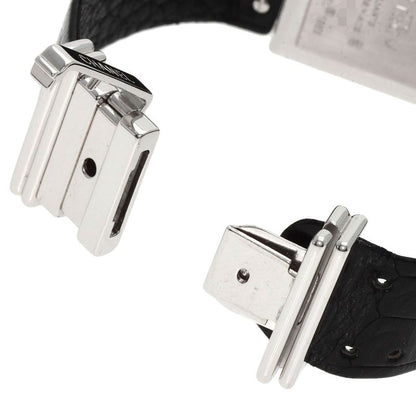 Chanel Mademoiselle Diamond Bezel Watch 18K White Gold Leather