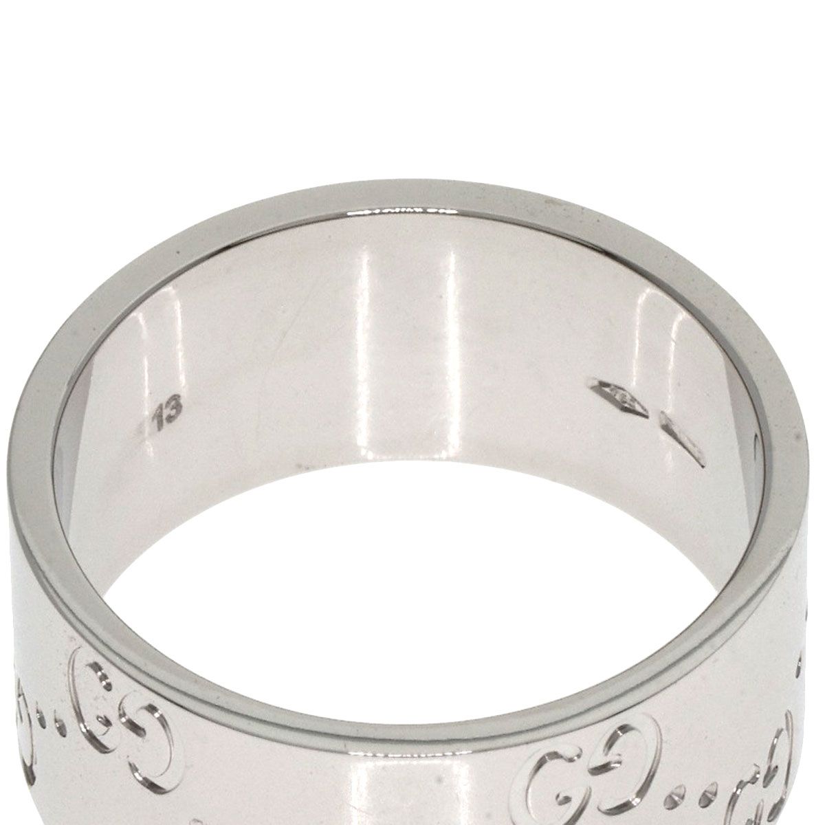 Gucci GG Icon Wide Ring 18K White Gold