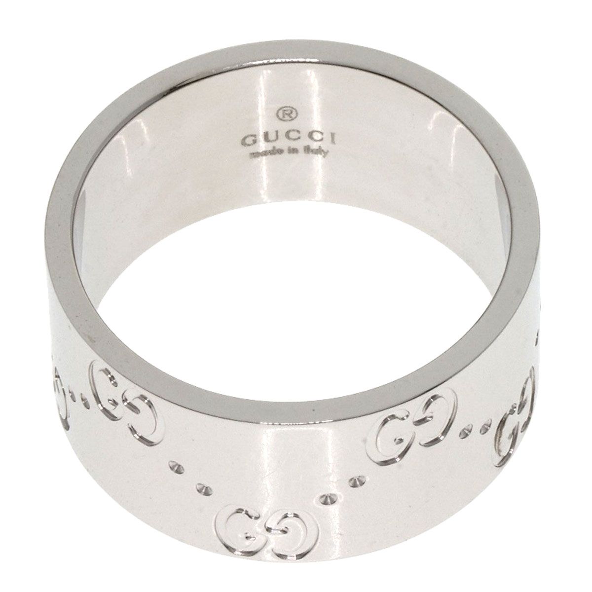 Gucci GG Icon Wide Ring 18K White Gold