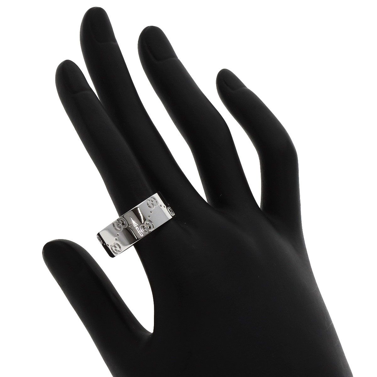 Gucci GG Icon Wide Ring 18K White Gold