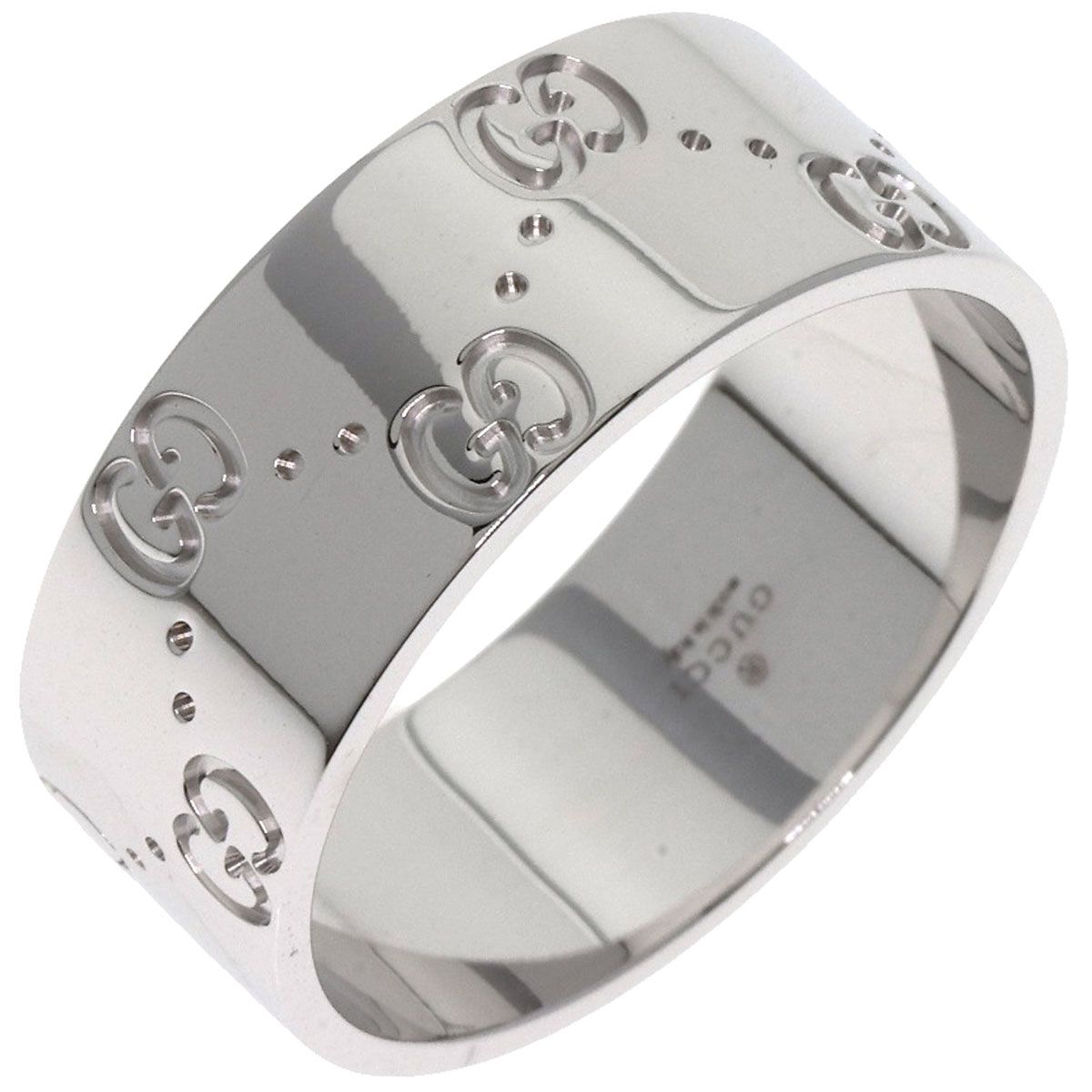 Gucci GG Icon Wide Ring 18K White Gold