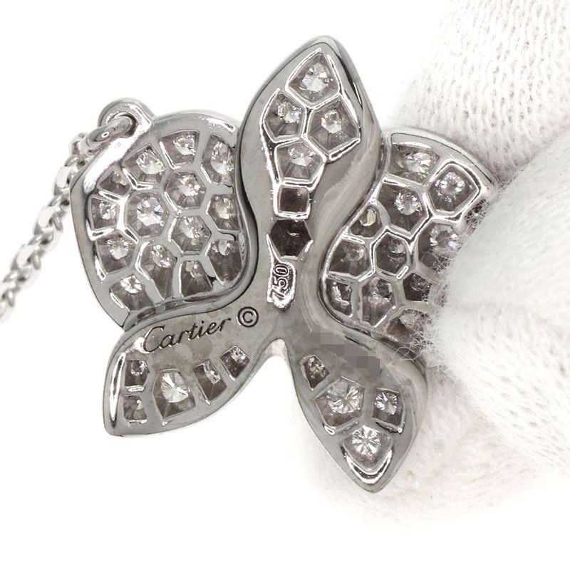 Cartier Carre Dolkide Pal Diamond Necklace 18K White Gold