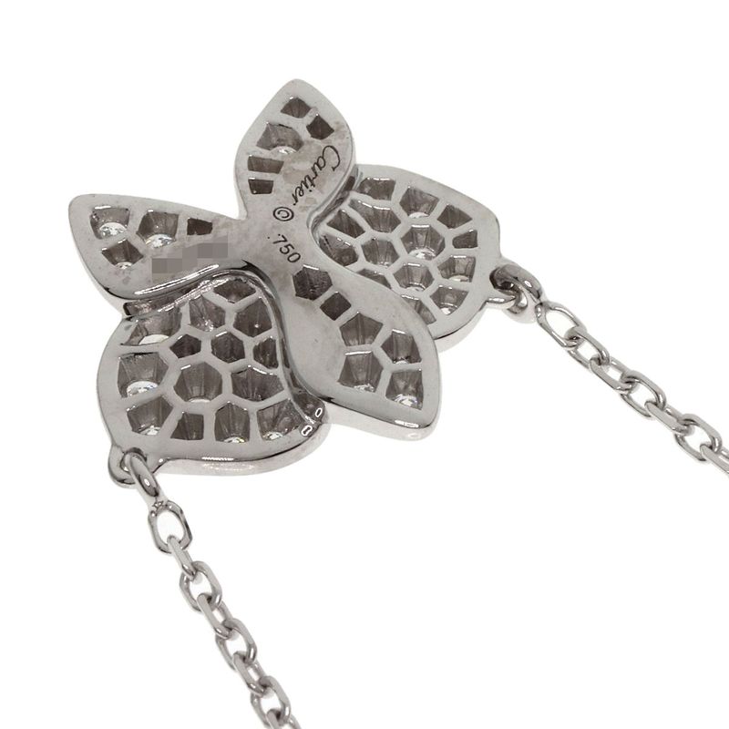 Cartier Carre Dolkide Pal Diamond Necklace 18K White Gold