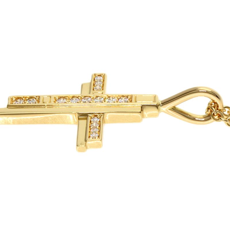 Harry Winston Traffic Cross Diamond Necklace 18K Yellow Gold