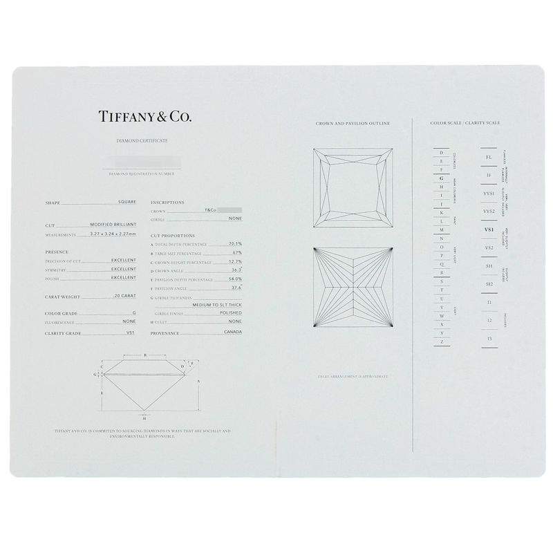 Tiffany & Co. Square Solitaire Diamond Necklace