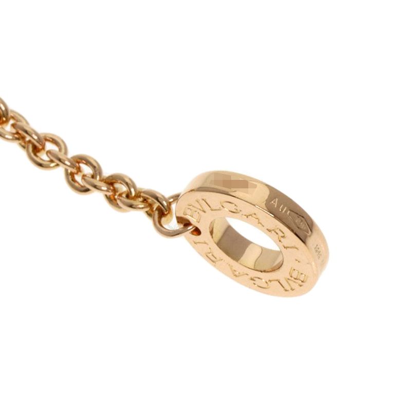 Bvlgari Element Diamond White Ceramic Necklace 18K Pink Gold