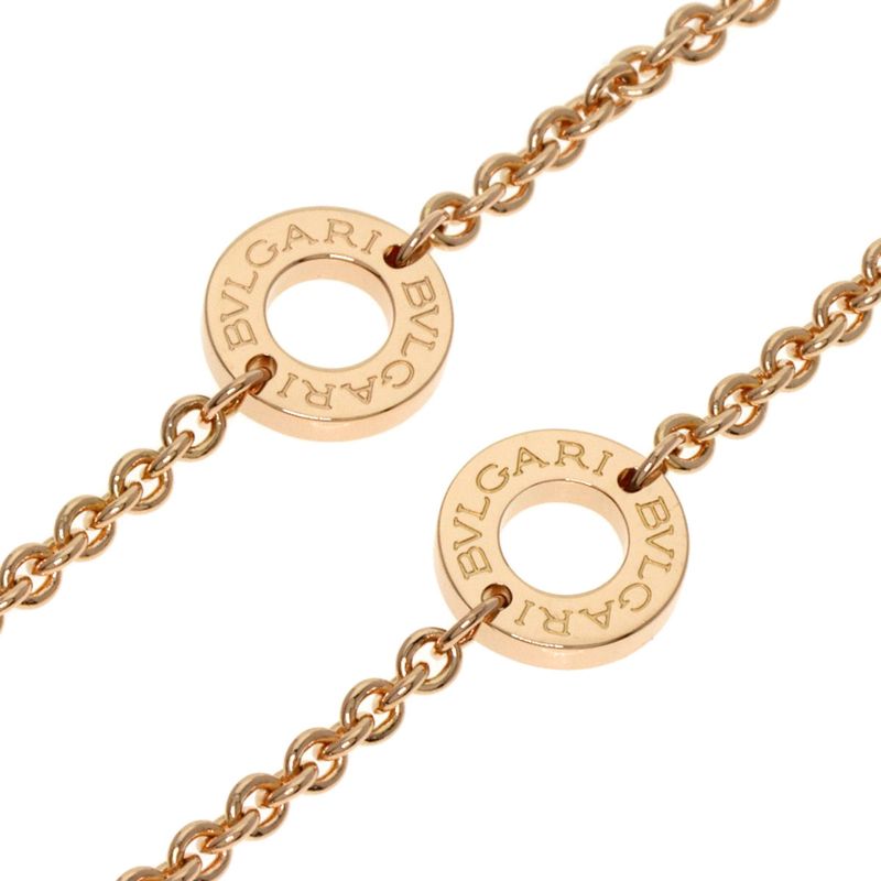 Bvlgari Element Diamond White Ceramic Necklace 18K Pink Gold