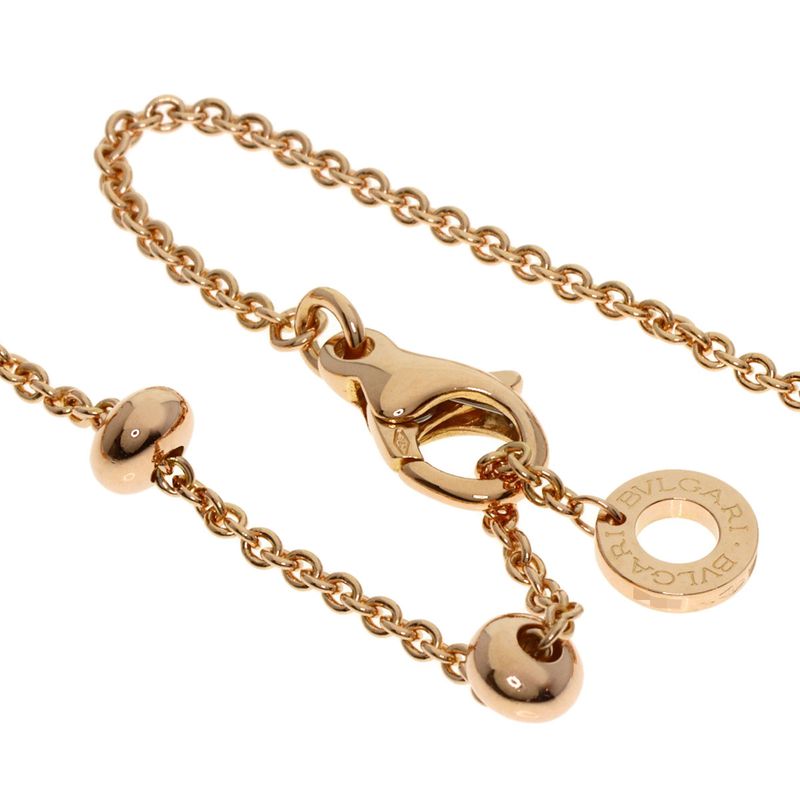 Bvlgari Element Diamond White Ceramic Necklace 18K Pink Gold
