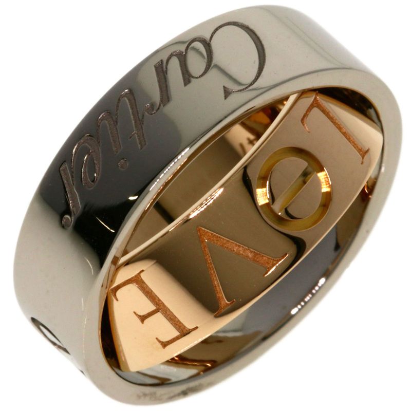 Cartier Seat Love Ring 47 Ring 18K White Gold 18K Pink