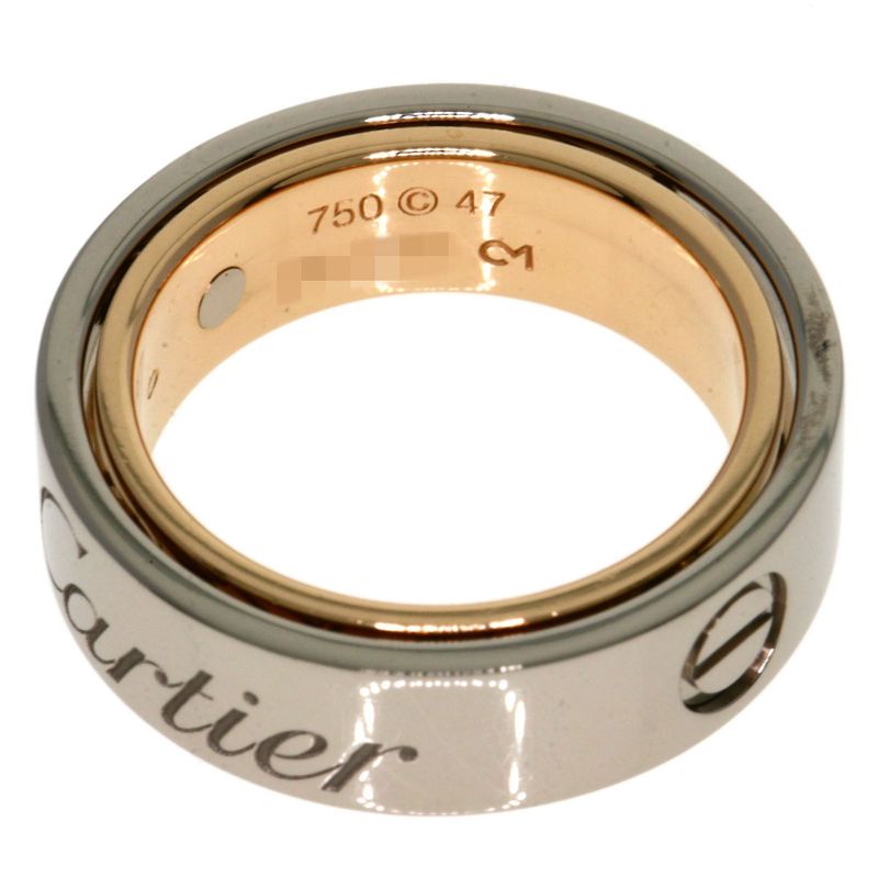 Cartier Seat Love Ring 47 Ring 18K White Gold 18K Pink