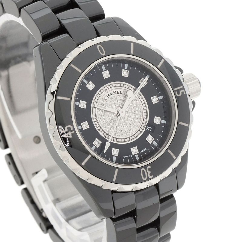 Chanel Center Diamond Watch Ceramic