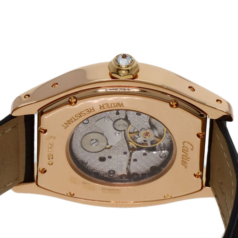 Cartier Tortu LM Diamond Watch 18K Pink Gold Leather