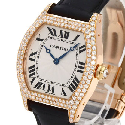 Cartier Tortu LM Diamond Watch 18K Pink Gold Leather