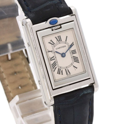 Cartier Tank Basculant SM Watch SS Leather