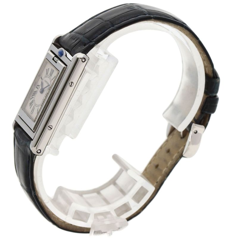 Cartier Tank Basculant SM Watch SS Leather