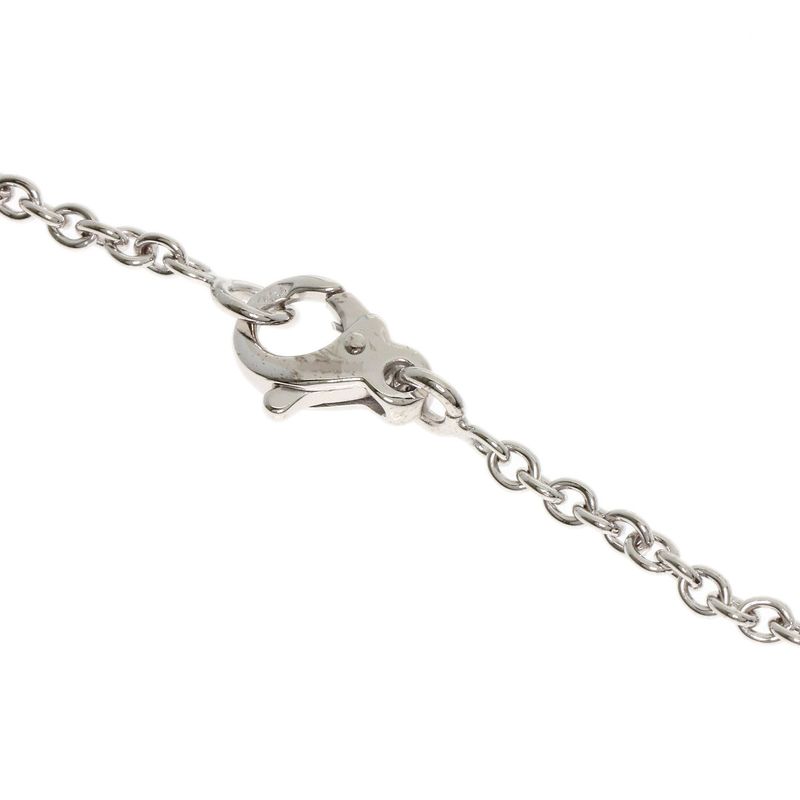 Chanel Pink Saffiano Diamond Necklace 18K White Gold