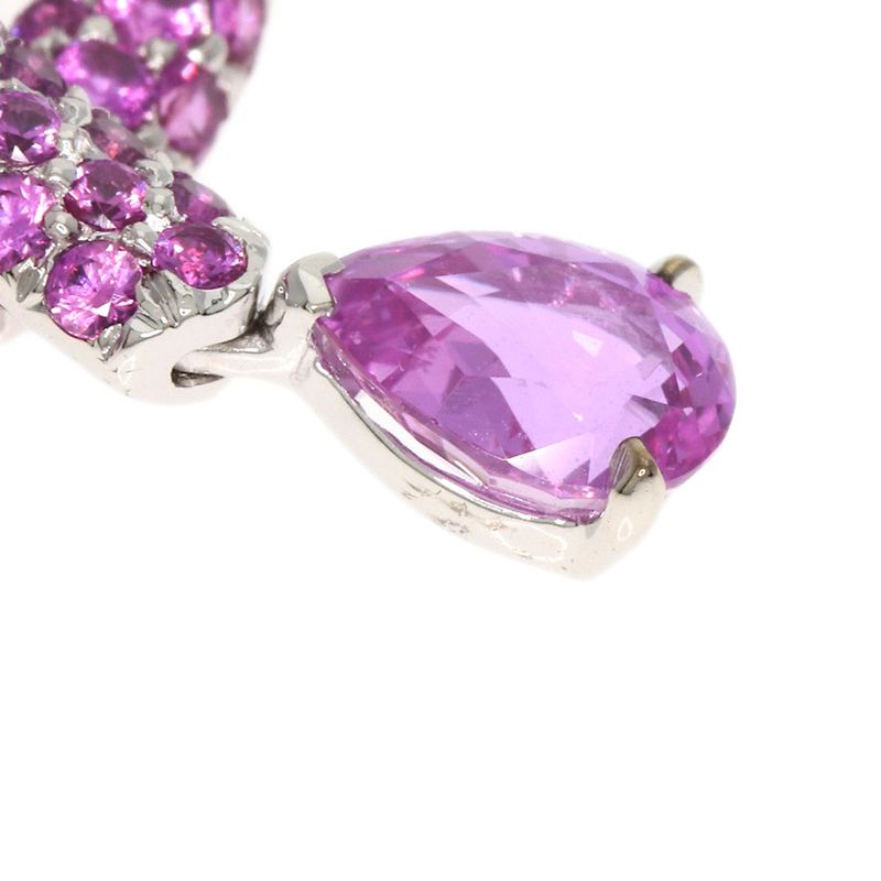 Chanel Pink Saffiano Diamond Necklace 18K White Gold