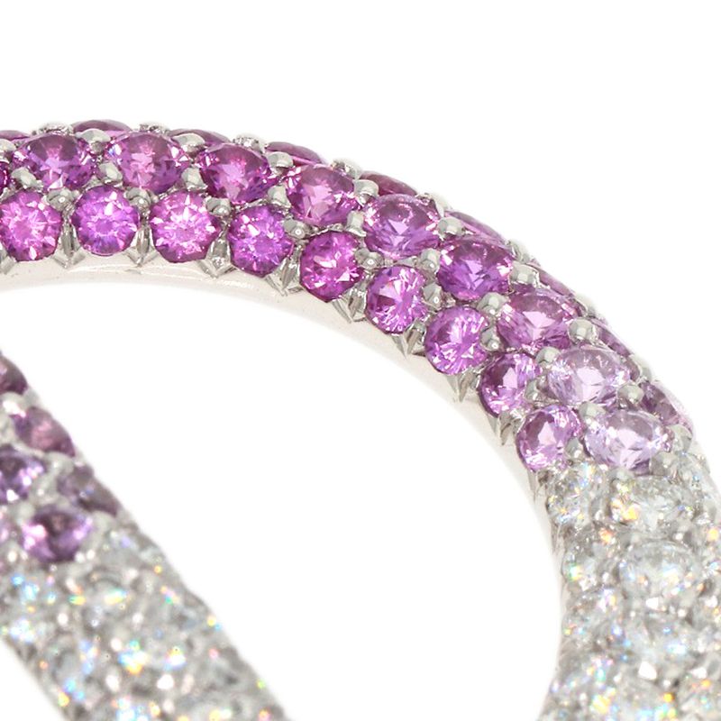 Chanel Pink Saffiano Diamond Necklace 18K White Gold