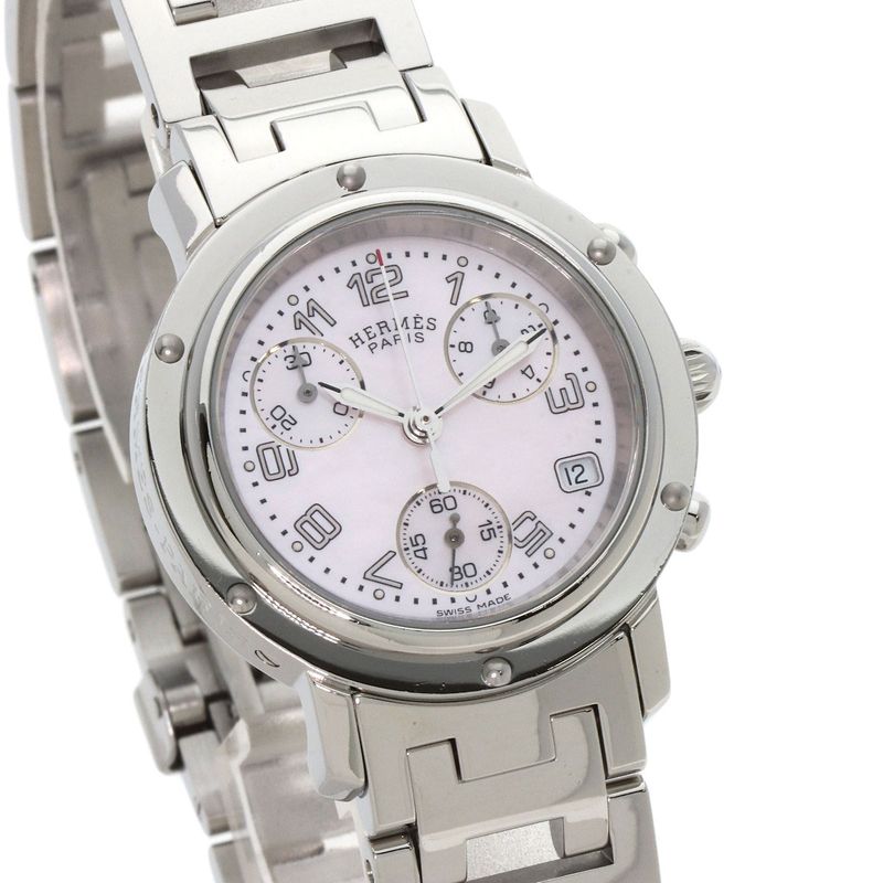 Hermes Clipper Chronograph Watch SS