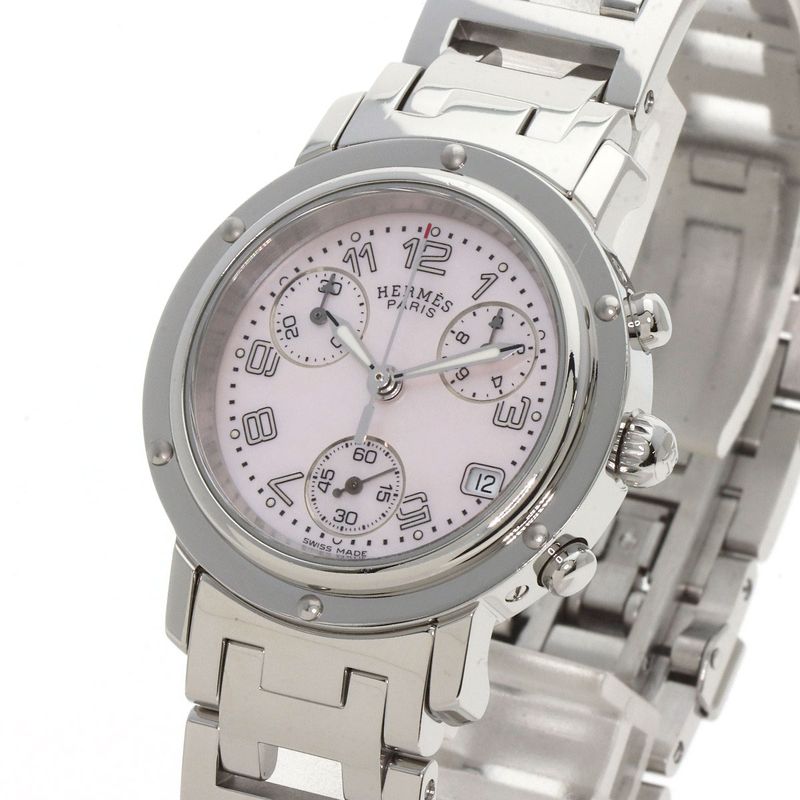 Hermes Clipper Chronograph Watch SS