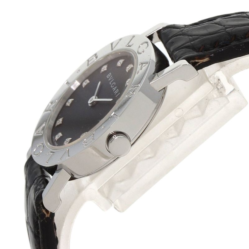 Bvlgari Diamond Watch SS Leather