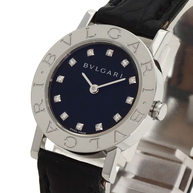 Bvlgari Diamond Watch SS Leather