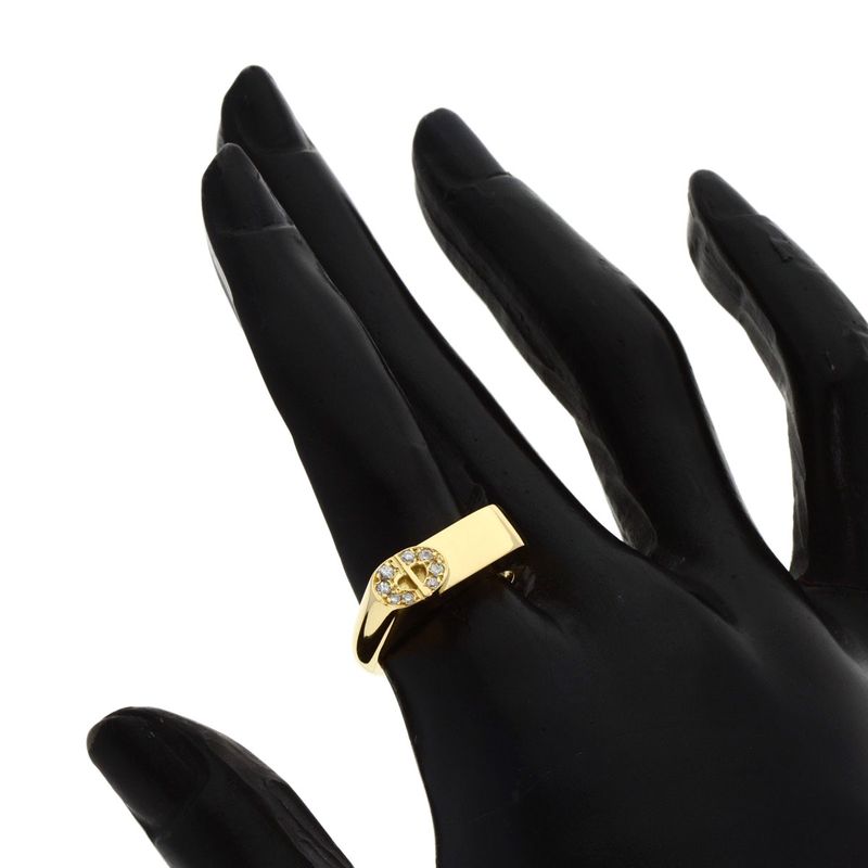 Dior CD Logo Diamond Ring 18K Yellow Gold