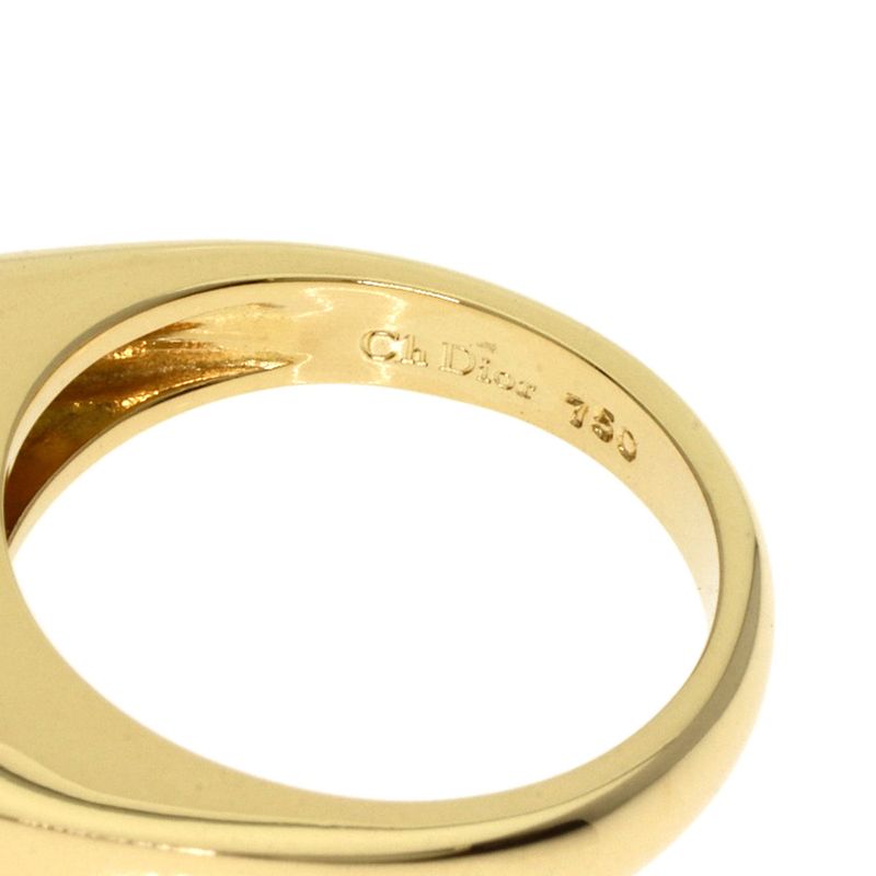 Dior CD Logo Diamond Ring 18K Yellow Gold