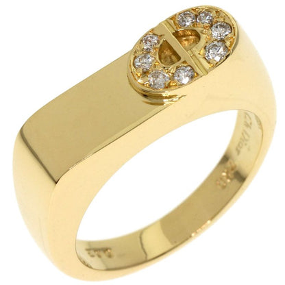 Dior CD Logo Diamond Ring 18K Yellow Gold
