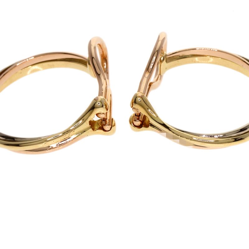 Cartier Trinity Hoop Earrings 18K Yellow Gold 18K Pink White