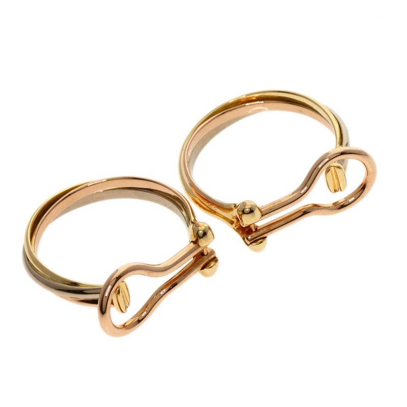 Cartier Trinity Hoop Earrings 18K Yellow Gold 18K Pink White