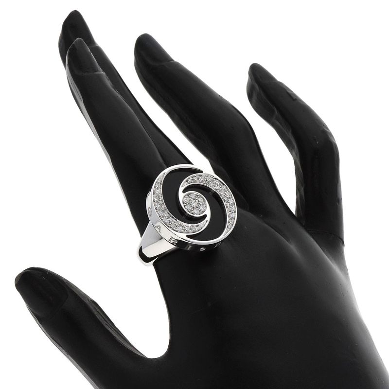Bvlgari Allegra Optical Onyx Diamond Ring 18K White Gold