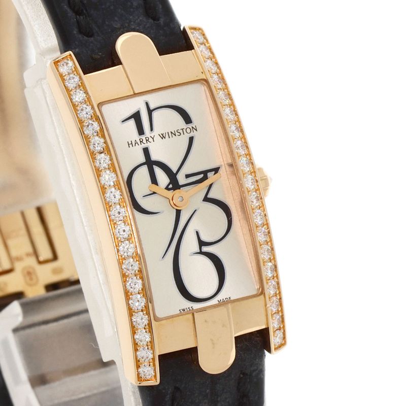 Harry Winston Avenue C Mini Bezel Diamond Watch 18K Pink Gold