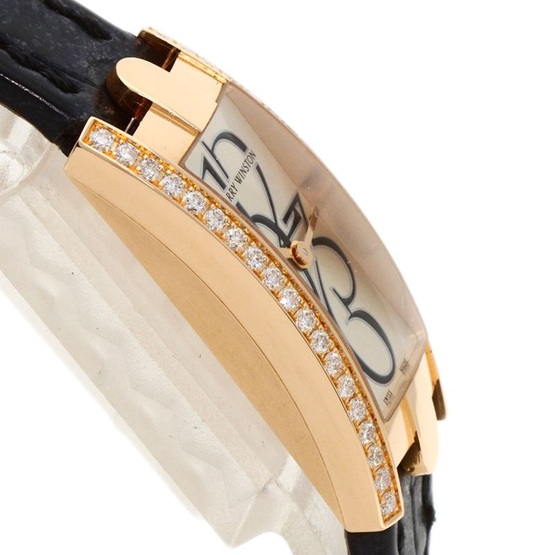 Harry Winston Avenue C Mini Bezel Diamond Watch 18K Pink Gold