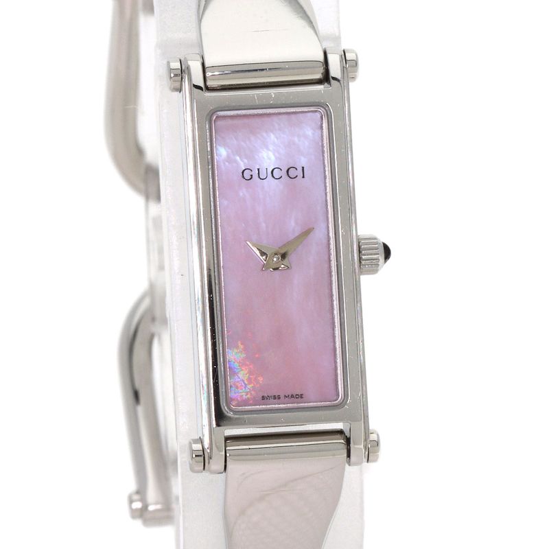Gucci Square Face Bangle Watch SS